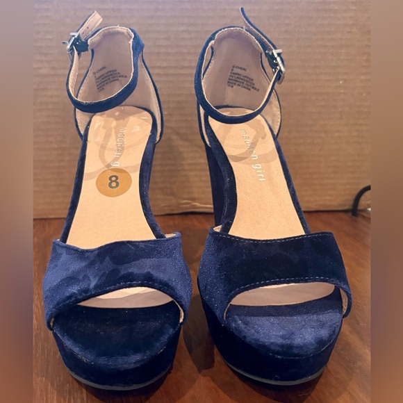 Madden Girl navy blue platform dress sandals women’s 8 - Picture 4 of 7